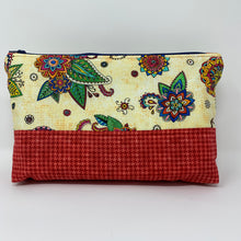 Load image into Gallery viewer, Zipper Bag, Red Floral, Rectangle
