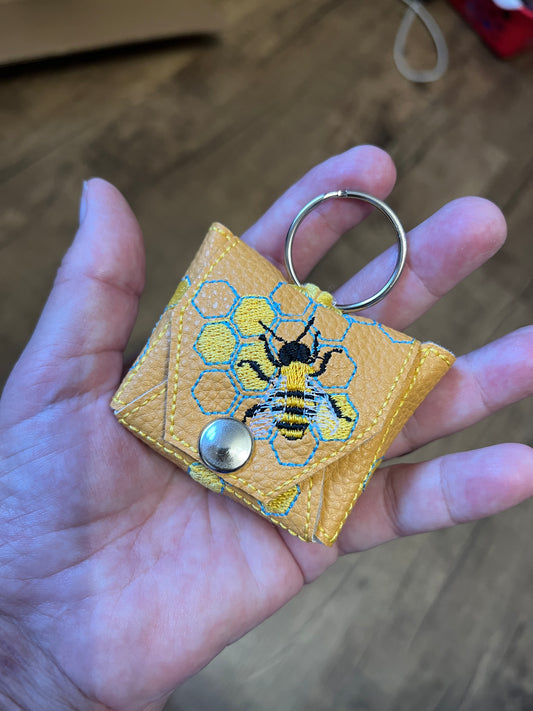 Mini beehive pouch, yellow mini pouch